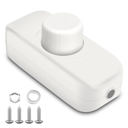 VIPMOON 12-24V LED Dimmer Schalter, 800Hz-16KHz PWM, Flackerfrei, Drehschalter mit Speicherfunktion, für LED Lampen, Lüfter, Wohnmobil und Boot (Weiß) von VIPMOON
