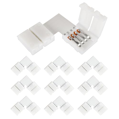 VIPMOON LED Eckverbinder 10 Stück LED Streifen Verbinder 4 polig 10mm L- Form LED Strip Schnellverbinder LED Lichtstreifen Band Ecke Verbinder LED Connector für 5050 RGB LED Lichtstreifen VIPMOON LED Eckverbinder 10 Stück LED Streifen Verbinder 4 polig 10mm L- Form LED Strip Schnellverbinder LED Lichtstreifen Band Ecke Verbinder LED Connector für 5050 RGB LED Lichtstreifen von VIPMOON