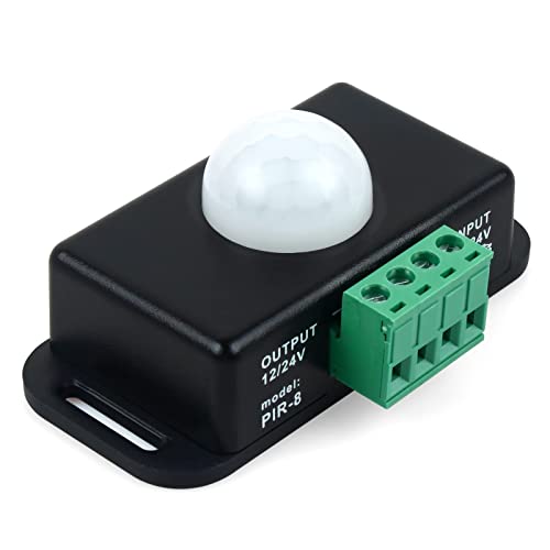 VIPMOON LED Infrarot Bewegungsmelder Schalter DC12-24V Bewegungssensor Bewegung PIR Sensor PIR Körper Bewegungsmelder Schalter für LED Streifen/Leuchtmittel(Schwarz) von VIPMOON