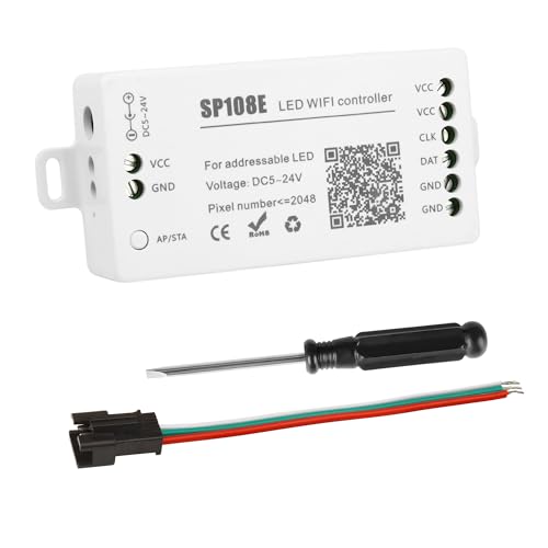 VIPMOON SP108E WiFi LED Controller DC5-24V für SK6812 SK6812-RGBW WS2812 WS2813 WS2815 AL2815 Strip Light, iOS/Android App Steuerung VIPMOON SP108E WiFi LED Controller DC5-24V für SK6812 SK6812-RGBW WS2812 WS2813 WS2815 AL2815 Strip Light, iOS/Android App Steuerung von VIPMOON