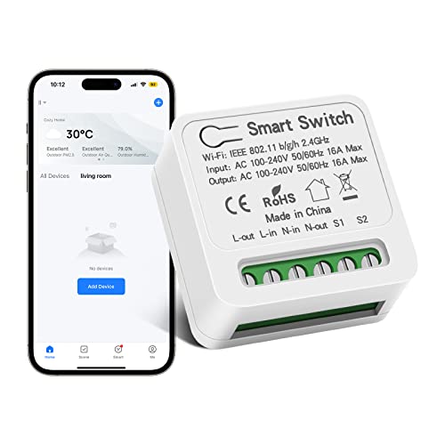 VIPMOON smart home Lichtschalter alexa,16A Wan Lichtschalter unterputz, 220-240V wlan relais schalter, kompatibel mit Google Home Alexa (100-240V) von VIPMOON