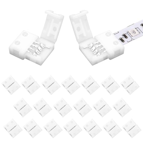 VIPMOON 20 Stück 4 polig LED Strip Verbinder, RGB Verbinder 8mm LED Streifen Schnellverbinder, für 8mm Breit SMD 3528 RGB LED Lichtstreifen VIPMOON 20 Stück 4 polig LED Strip Verbinder, RGB Verbinder 8mm LED Streifen Schnellverbinder, für 8mm Breit SMD 3528 RGB LED Lichtstreifen von VIPMOON