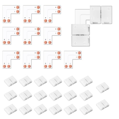 VIPMOON 10 Stück LED Streifen Verbinder 2 polig, L- Form LED Strip Schnellverbinder, LED Eckverbinder für 8mm Breit SMD 2835&3528 RGB Monochrome Lichtleiste VIPMOON 10 Stück LED Streifen Verbinder 2 polig, L- Form LED Strip Schnellverbinder, LED Eckverbinder für 8mm Breit SMD 2835&3528 RGB Monochrome Lichtleiste von VIPMOON
