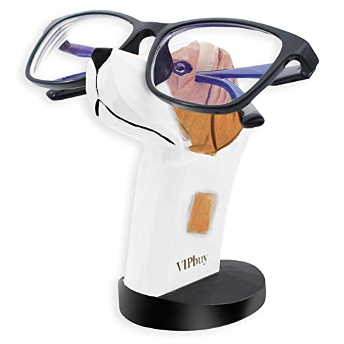 VIPbuy Handgeschnitzte Brillenbrille aus Holz, Sonnenbrillenhalter in Tierform, für Zuhause, Büro, Schreibtisch, Dekoration, Geschenk (Hund) von VIPbuy