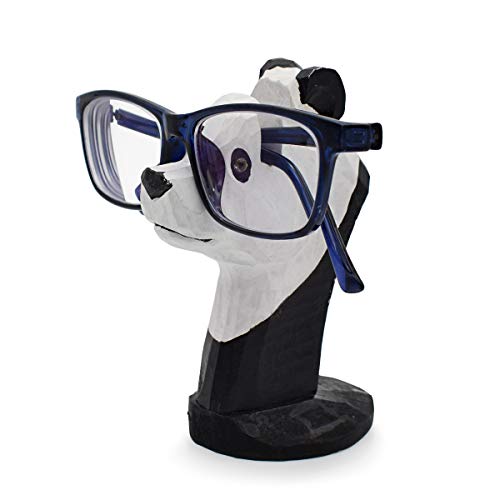 VIPbuy Lustige Brillenhalter Holz Handgeschnitzt Brillenständer Tierform Sonnenbrillenhalter und Brillenablage Gläser Aufbewahrung Geschenk für Kinder Schreibtisch Heimbüro Deko (Panda) von VIPbuy