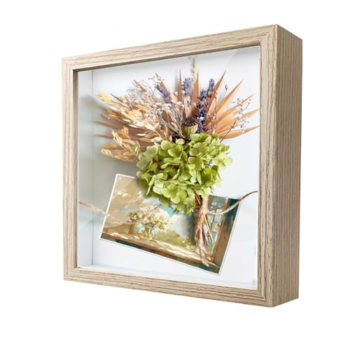 Bilderrahmen zum Befüllen, Holz Bilderrahmen zum Befüllen 20 x 20 cm, mit Transparente Acrylplatte, Rahmen für DIY Erinnerungsstücke Tiefer 3cm, für Hochzeit Taufen Reisen Geburtstag, Holzfarbe Bilderrahmen zum Befüllen, Holz Bilderrahmen zum Befüllen 20 x 20 cm, mit Transparente Acrylplatte, Rahmen für DIY Erinnerungsstücke Tiefer 3cm, für Hochzeit Taufen Reisen Geburtstag, Holzfarbe von VIQIHEOE