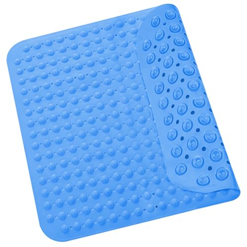 Duschmatte, 48 x 48 cm Quadratische Badematte, Maschinenwaschbare Badematte, PVC Anti Rutsch Matte mit Saugnäpfen, Duschmatten für das Badezimmer, für Bäder, Saunas(MeeresBlau) von VIQIHEOE