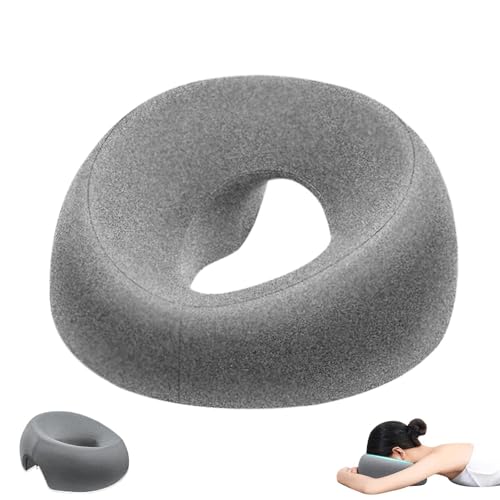 U förmiges Massage Gesichtskissen, Massagekissen für das Gesicht, Massagekissen Kopf Loch aus Memorys Schaum, Hellgrau Memory Schaum Gesichtskissen, Kopfstütze Für Schreibtische, Für Spa, Salon von VIQIHEOE