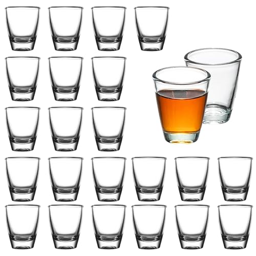 VIQIHEOE 24 Stück Schnapsgläser Glas, 35ml Schnapsgläser, Direkter Trinkbecher, mit Dickem Boden, Party Zubehör Kleines Schnapsglas, für Schnäpse, Wodka, Ouzo, Sambuca, Spülmaschinenfest VIQIHEOE 24 Stück Schnapsgläser Glas, 35ml Schnapsgläser, Direkter Trinkbecher, mit Dickem Boden, Party Zubehör Kleines Schnapsglas, für Schnäpse, Wodka, Ouzo, Sambuca, Spülmaschinenfest von VIQIHEOE