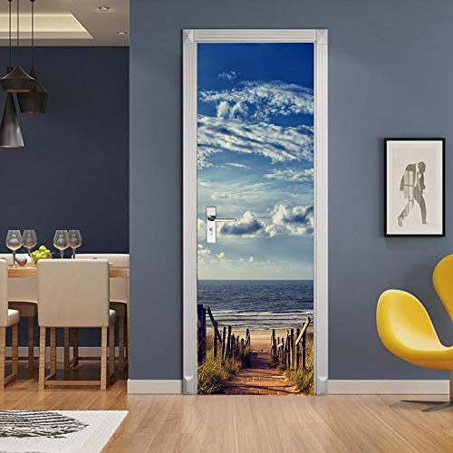 3D Türtapete Selbstklebend TürPoster - WEG ZUM STRAND - Türfolie Fototapete PREMIUM PVC Wasserfest Türaufkleber Wandtattoo Für Schlafzimmer Wohnzimmer Tür Dekoration Stickers 95 x 215 cm von VIRANDA