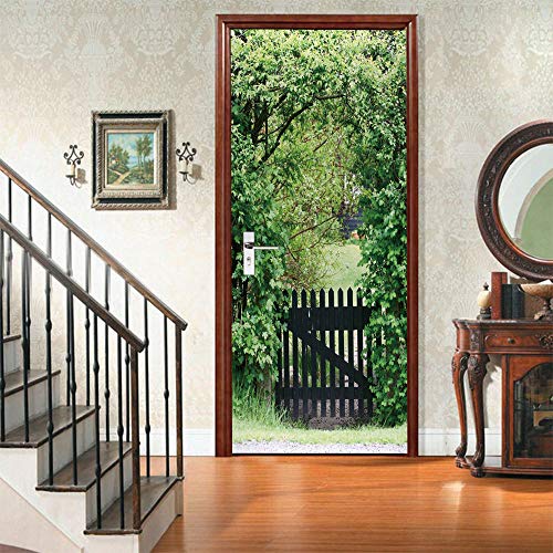 VIRANDA Türtapete Selbstklebend Türposter - Garten - Türfolie Türaufkleber 3D, 77 x 200 cm von VIRANDA