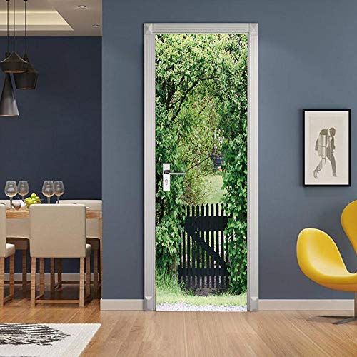 VIRANDA Türtapete Selbstklebend Türposter - Garten - Türfolie Türaufkleber 3D, 80 x 200 cm von VIRANDA