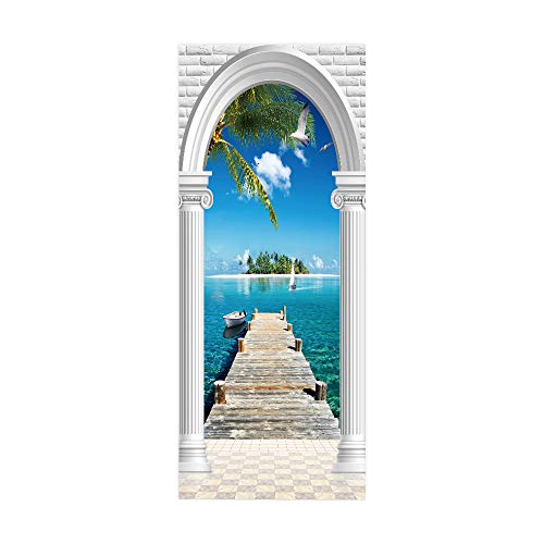 3D Türtapete Selbstklebend Türaufkleber - LANDSCHAFT - Türposter PREMIUM PVC Wasserfest Wandtattoo Für Schlafzimmer Wohnzimmer Tür Dekoration Tapete 95 x 215 cm von VIRANDA