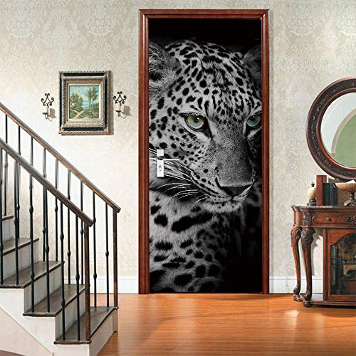 VIRANDA Türtapete Selbstklebend TürPoster Türaufkleber - Leopard - Türfolie für Schlafzimmer Wand Türdekoration 77 x 200 cm von VIRANDA