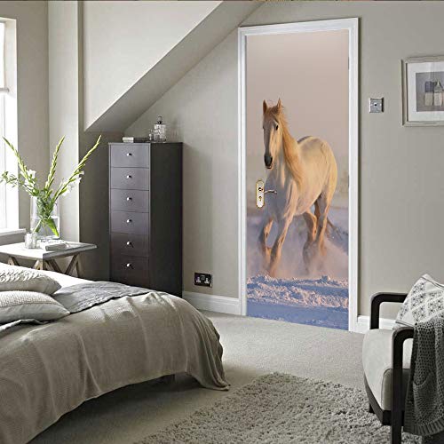 3D Türtapete Selbstklebend Türaufkleber - PFERD - Türfolie Poster PREMIUM PVC Wasserfest Wandtattoo Für Schlafzimmer Wohnzimmer Tür Dekoration Tapete 80 x 200 cm von VIRANDA