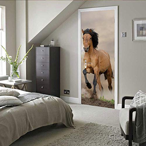 VIRANDA Türtapete Selbstklebend Türaufkleber 3D - Pferd - Türfolie Poster Wasserdichte Tür Stickers Tapete 77 x 200 cm VIRANDA Türtapete Selbstklebend Türaufkleber 3D - Pferd - Türfolie Poster Wasserdichte Tür Stickers Tapete 77 x 200 cm von VIRANDA