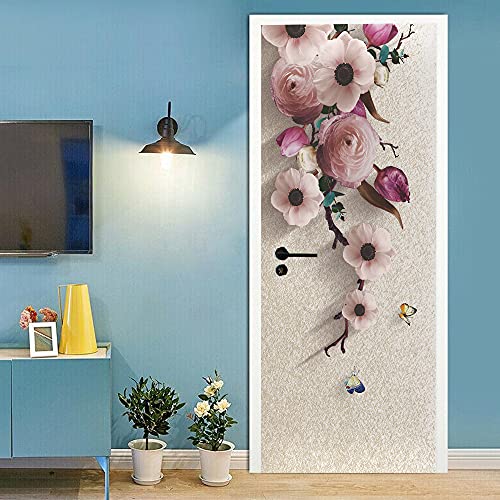 3D Türtapete Selbstklebend Türposter - BLUME - Türaufkleber Türfolie PREMIUM PVC Wasserfest Wandtattoo Für Schlafzimmer Wohnzimmer Tür Dekoration Tapete 86 x 200 cm von VIRANDA