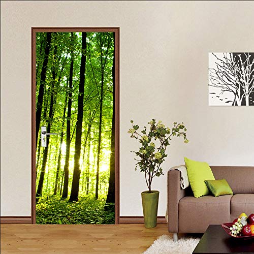 3D Türtapete Selbstklebend Türposter - WALD - Türaufkleber Türfolie PREMIUM PVC Wasserfest Wandtattoo Für Schlafzimmer Wohnzimmer Tür Dekoration Tapete 86 x 200 cm von VIRANDA