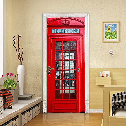 VIRANDA Türtapete 3D Selbstklebend TürPoster - Telefonzelle - Türaufkleber Fototapete Türfolie PVC Wasserdichte Tür Poster Tapete 88 x 200 cm VIRANDA Türtapete 3D Selbstklebend TürPoster - Telefonzelle - Türaufkleber Fototapete Türfolie PVC Wasserdichte Tür Poster Tapete 88 x 200 cm von VIRANDA