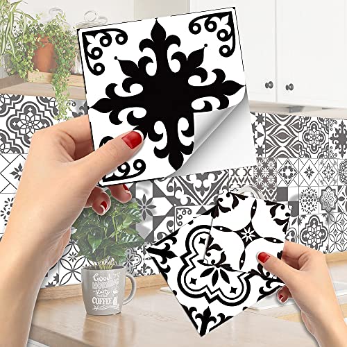 VIRANDA 28 Stück Fliesenaufkleber | Küchenrückwand selbstklebend Spritzschutz für Küche Badezimme | Klebefolie Dekofolie DIY Klebefliesen,3 Größen (10x10cm,15x15cm,20x20cm) von VIRANDA