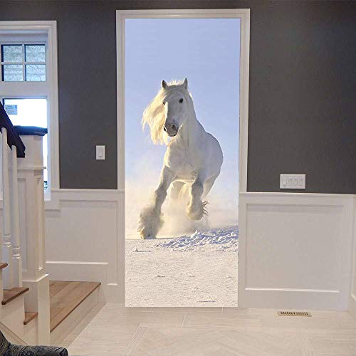 VIRANDA 3D Türtapete Selbstklebend TürPoster - Pferd - Türaufkleber Fototapete Abziehen und Aufkleben Türfolie Tür Tapete Poster Stickers 90 x 200 cm von VIRANDA