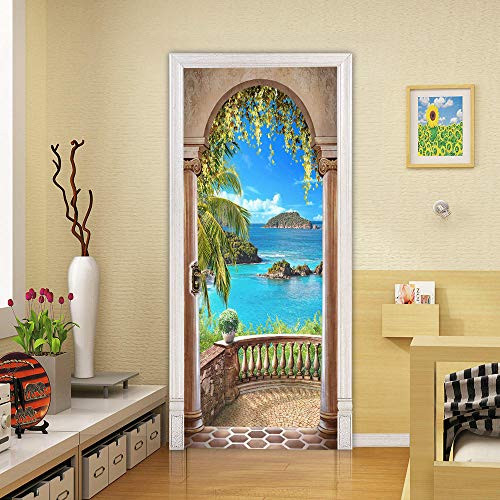 VIRANDA 3D Türtapete Selbstklebend Türaufkleber Landschaft smeer TürPoster Türfolie Stickers für Schlafzimmer Wand Tür dekoration,88x200cm von VIRANDA