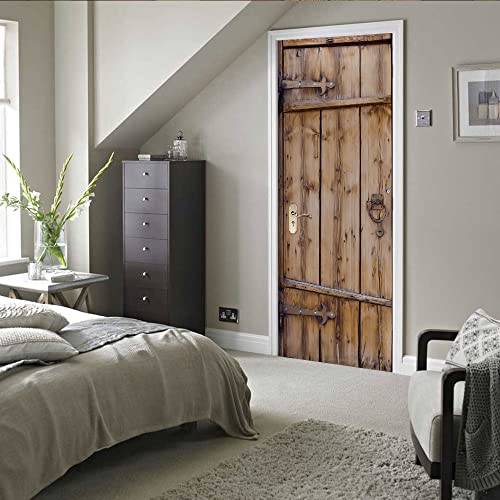 VIRANDA 3D Türtapete Selbstklebend Türposter - Holztür - Türaufkleber Türklebefolie 86x200cm von VIRANDA