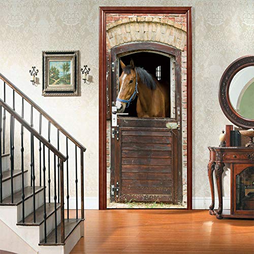 VIRANDA Türtapete Selbstklebend 3D Türaufkleber - Pferd - TürPoster Fototapete PVC Türfolie Abnehmbar Poster 90x200cm VIRANDA Türtapete Selbstklebend 3D Türaufkleber - Pferd - TürPoster Fototapete PVC Türfolie Abnehmbar Poster 90x200cm von VIRANDA