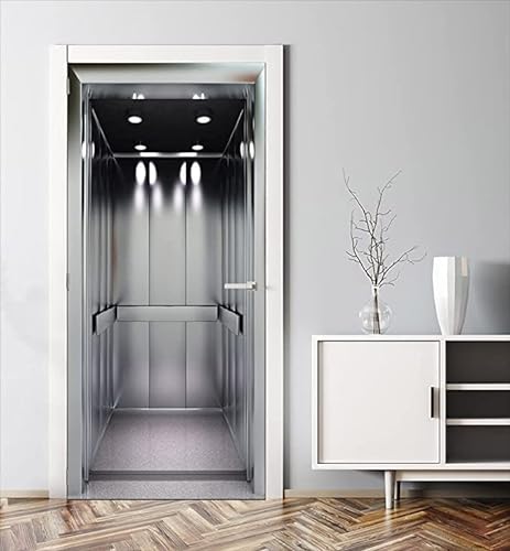 VIRANDA Türtapete Selbstklebend TürPoster - ELEVATOR - 3D Türaufkleber Türfolie für Schlafzimmer Gang Tür verschönern deko 86x200cm von VIRANDA