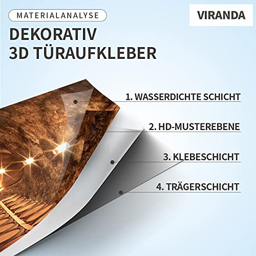 VIRANDA Türtapete Selbstklebend TürPoster - Toilette Frau - Türfolie Türaufkleber 3D Türklebefolie 90x200 cm von VIRANDA