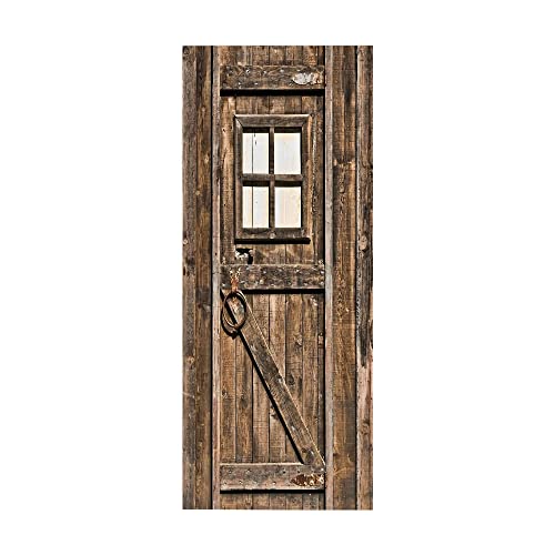 VIRANDA Türtapete Selbstklebend Türposter 3D - Holztür - Türaufkleber Türklebefolie 88x200cm von VIRANDA