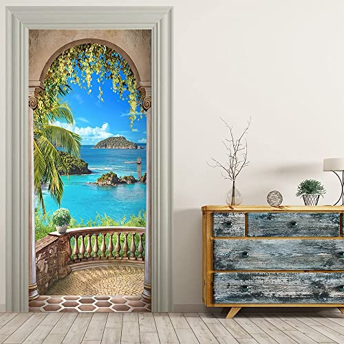 VIRANDA Türtapete Selbstklebend Türposter - LANDSCHAGT - Türaufkleber 3D Türklebefolie 77x200cm von VIRANDA