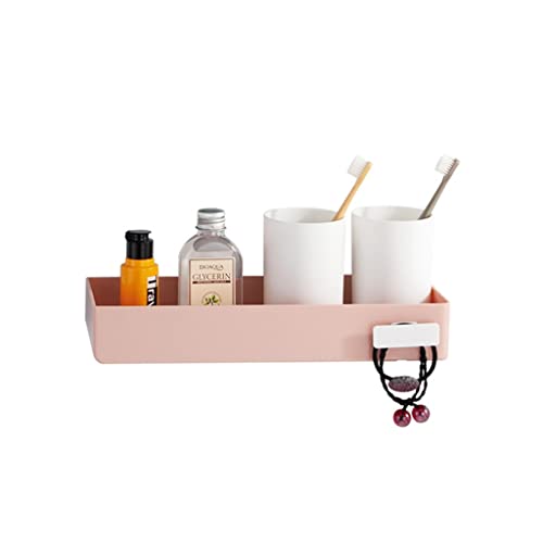 VIRAZE Badezimmerregal Wandregal Toilette Badezimmer Küche Badezimmer Aufbewahrungsregal Wandhängekorb Multifunktionale Aufbewahrung (Color : Pink) von VIRAZE