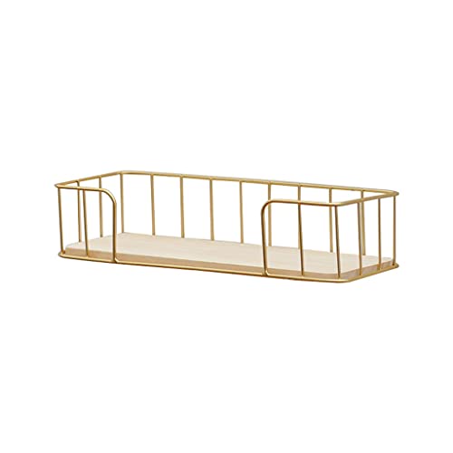 VIRAZE Einfaches Möbel-Wandregal, Eisenkunst-Gold-Wandregal, Wohnzimmer-Trennwand-Dekorationsregal (Color : Gold, Size : 35 * 13 * 7.5cm) von VIRAZE