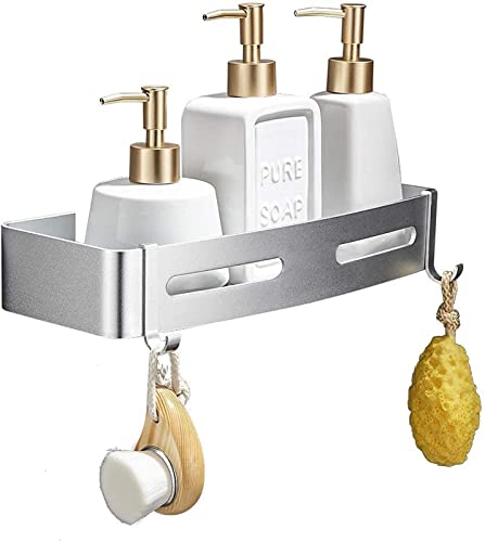 VIRAZE Perforationsfreies Badezimmer, Badezimmer, Raumregal aus Aluminium, Toilette, Waschraum, Waschtisch, Wandregal (30 cm) (Color : Silver) von VIRAZE