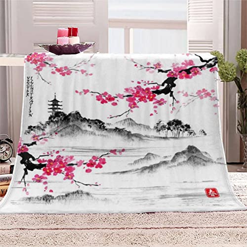Japanische Kirschblüten Kuscheldecke 150x200 cm Flanell Decke Extra Weich Flauschige Wohndecke Tuschemalerei mit Muster Blanket Fleecedecke Waschbar Microfaser Sofadecke Couchdecke bettüberwurf Japanische Kirschblüten Kuscheldecke 150x200 cm Flanell Decke Extra Weich Flauschige Wohndecke Tuschemalerei mit Muster Blanket Fleecedecke Waschbar Microfaser Sofadecke Couchdecke bettüberwurf von VIROGE