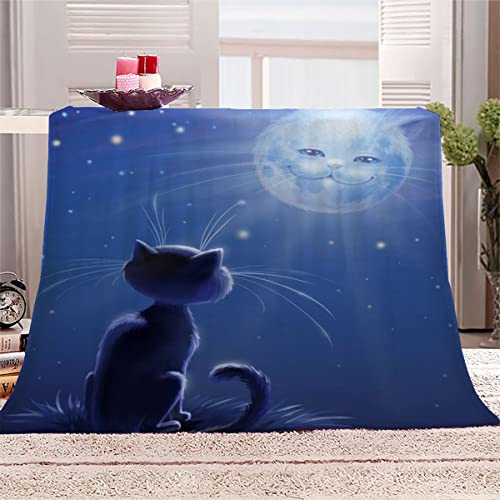 VIROGE Kuscheldecke Erwachsene 180x220 cm Cartoon-Tiere Weiche Flauschige Flanelldecke mit Muster 3D Effekt Decke Microfaser Wohndecke Kawaii-Kätzchen Tagesdecke Sofadecke Couchdecke TV-Decken von VIROGE
