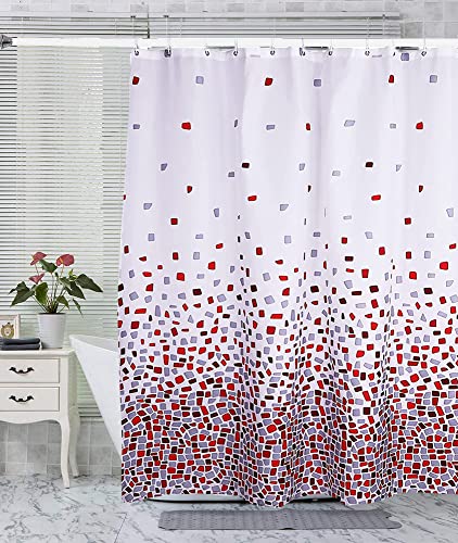 VIROSA Duschvorhang mit Mosaikmuster, schimmelresistent, 180 x 180 cm, wasserabweisend, 100 % Polyester, Mosaikrot VIROSA Duschvorhang mit Mosaikmuster, schimmelresistent, 180 x 180 cm, wasserabweisend, 100 % Polyester, Mosaikrot von VIROSA