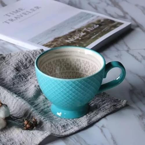 VIRUL Retro kreative nordische Keramiktasse Dessert Müsli Frühstück Milch Kaffeetasse Tasse von VIRUL