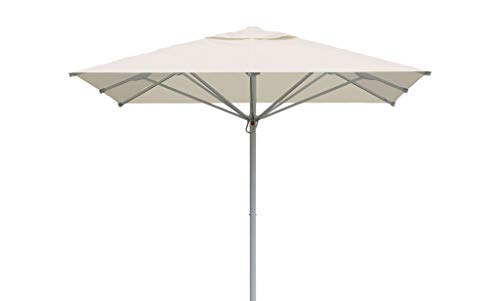 VIS Elegant Single Top - Eckiger Sonnenschirm - Sehr modern & langlebig, UV-beständig, bedienerfreundlicher Teleskopschirm - 300 x 300 cm - Bespannung in beige Farbe von VIS