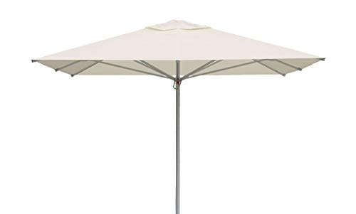 VIS Elegant Single Top - Eckiger Sonnenschirm - Sehr modern & langlebig, UV-beständig, bedienerfreundlicher Teleskopschirm - 350 x 350 cm - Bespannung in beige Farbe von VIS