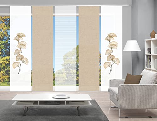 VISION S 080770 Berto Schiebegardine, halbtransparent, Bambus-Optik, 260x60 cm, Farbe:Sand, Größe:260 x 60 cm, Anzahl:5X von VISION S