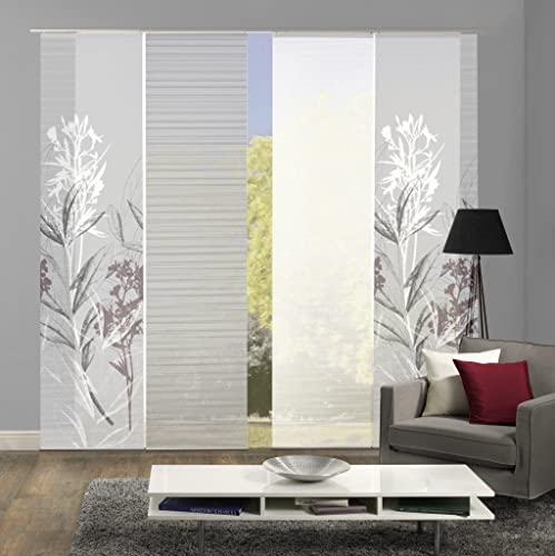 VISION S 94653-0307 | 4er-Set Schiebegardine SEMORA | halb-transparenter Stoff in Bambus-Optik | 4X 260x60 cm | Farbe: Grau VISION S 94653-0307 | 4er-Set Schiebegardine SEMORA | halb-transparenter Stoff in Bambus-Optik | 4X 260x60 cm | Farbe: Grau von Vision S