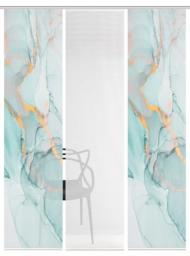 VISION S MARMOSA Schiebegardine, halbtransparent, Bambusoptik, 260x60 cm, Farbe:Mint, Größe:260 x 60 cm, Anzahl:3er Set (2X, 1x) von VISION S