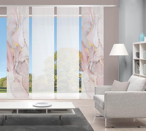 Vision S 4er-Set Flächenvorhänge MARMOSA, halbtransparent, Höhe 260 cm, Rose von VISION S