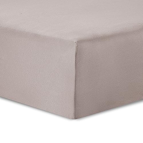 Vision - Jersey-Spannbetttuch – 200 x 200 cm – Farbe: Beige – 100 % Baumwoll-Jersey – Rundumgummizug – 30 cm Spannhöhe von VISION