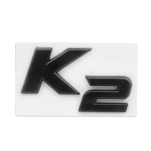 VISIYUBL 3D Metall Chrom Schwarz K2 K3 K4 K5 KX7 Buchstaben Logo Hinten Boot Stamm Emblem Abzeichen Aufkleber Fit for kia Auto Styling Zubehör(K2 Black) von VISIYUBL