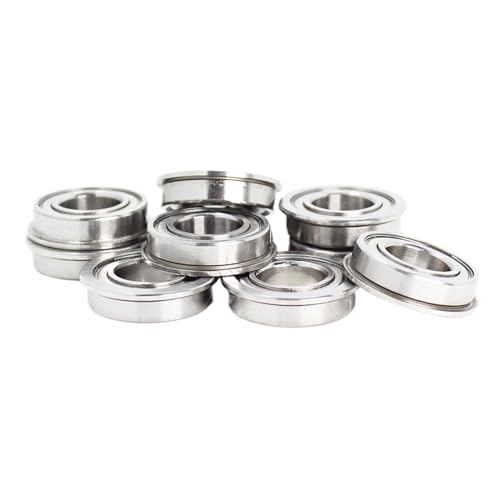VISIYUBL F6001ZZ Flanschlager 12x28x8 mm ABEC-1 (10 Stück) Flanschlager F6001 Z ZZ von VISIYUBL