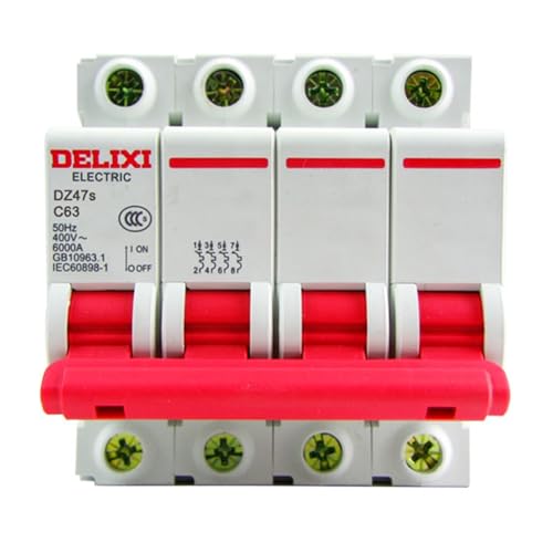 VISKEE DZ47s-4P/6A 10A 16A 20A 25A 32A 40A Stromschutzschalter mit Überstrom- und Auslaufschutz, Luftleistungsschalter (Size : 4, Color : 6A) von VISKEE
