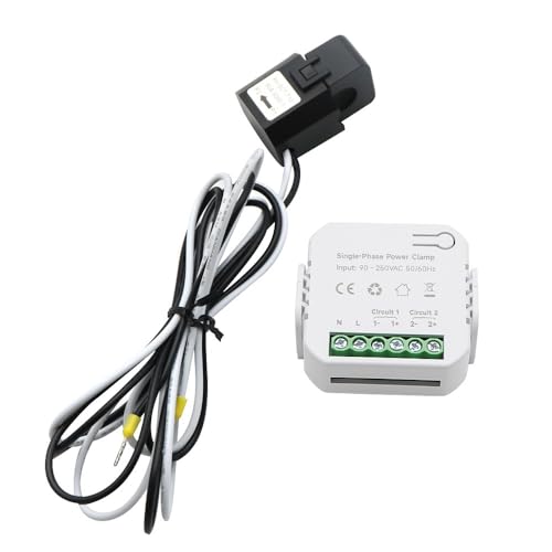 VISKEE Tuya App Smart Zwei-Wege-WiFi-Energiezähler 80-300A AC110V 220V Klemme CT Kilowattstunde Stromverbrauchsmonitor (Color : Single Caliper, Size : 200A) von VISKEE